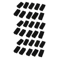 Plastic Rectangle Tube Inserts End Blanking Cap 25X50mm 30 Pcs Black