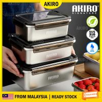 AKIRO 316 Stainless Steel Airtight Food Container Refrigerator Food Organizer Seal Lid Lightweight Container Leakproof