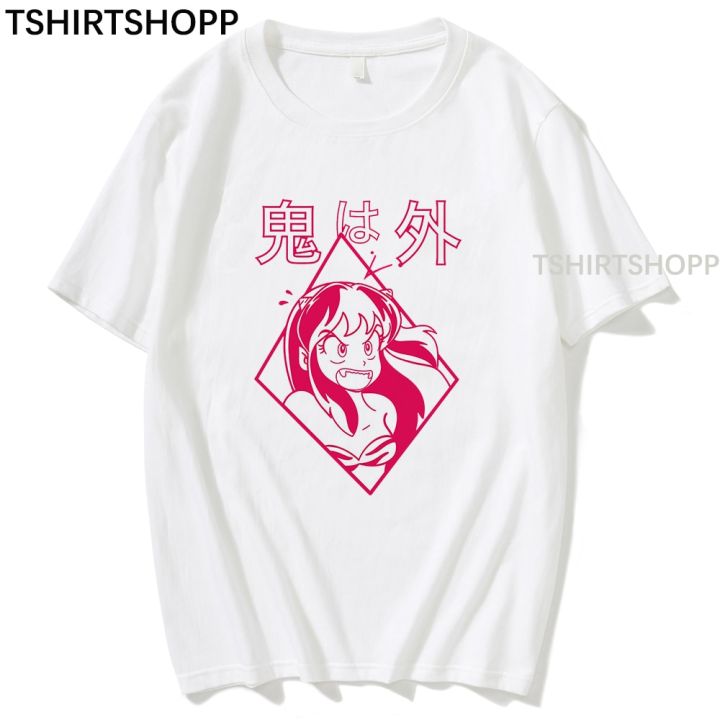 demon-out-good-luck-tshirts-cotton-tee-anime-urusei-yatsura-lamu-men-tshirts-hip-hop-tshirt-clothes