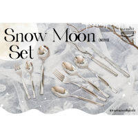 Snow Moon Set เซ็ตช้อนส้อมสแตนเลสเกรดพรีเมี่ยม(304) /ช้อนส้อม อุปกรณ์บนโต๊ะอาหาร *สินค้าพร้อมส่งในไทย*