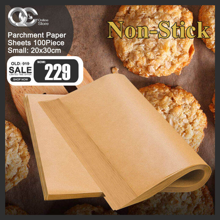 100-Piece Parchment Paper Baking Sheets - Small Non-Stick Precut Baking ...