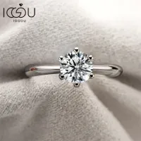 IOGOU แหวนผู้หญิงแนวโน้ม2023 1กะรัต Mosanite Solitaire หมั้นแหวนใบรับรอง925เงิน18K สีขาวทอง Fine เครื่องประดับ