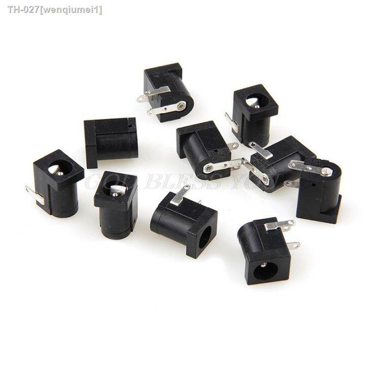 10pcs-pcb-mount-5-5-x-2-1-mm-female-dc-power-jack-plug-socket-connector-black-drop-shipping