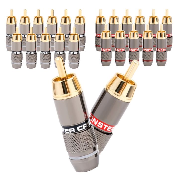 musical-sound-2-8-24pcs-rca-connector-plug-hifi-24k-gold-plated-rca-connector-jack-adapter-for-8mm-audio-and-video-speaker-cable