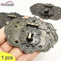 ✔ 1pc Box Latches Brass Wooden Decorative Gift Hook Toggle Lock Antique Bronzed Hasps Jewelry Suitcase Buckle Furniture Hardware