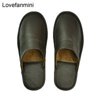 slippers men big sizes Genuine Cow Leather home male indoor house for Mens slippers women man slipper Luxury soft Flat shoes