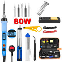 Soldering Iron Kit, 80W 220V Digital LCD Solder with ON/OFF Switch Adjustable Temperature Welding Tools for Electronics