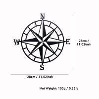 สไตล์ใหม่ป้ายศิลปะตัดโลหะเครื่องตกแต่งฝาผนังเข็มทิศเดินเรือสนิมแผ่นโลหะห้องนั่งเล่นห้องน้ำตกแต่งภายในอาคารกลางแจ้งห้องนอน