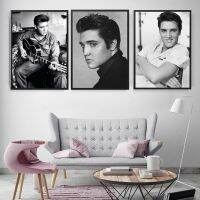 Elvis Presley HD สีดำและสีขาวรูปภาพ Wall Art โปสเตอร์ภาพวาดผ้าใบสำหรับ New House ของขวัญห้องนั่งเล่นตกแต่ง