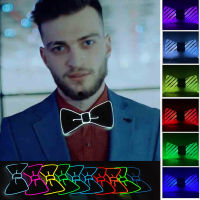 Luminous Bow Tie Neon Light Trendy Costume Accessories Glowing Acrylic LED Tie For Halloween Cosplay Party