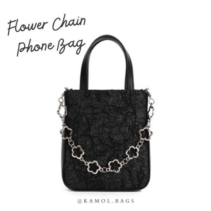 flower-chain-phone-bag-กระเป๋าใส่โทรศัพท์มือถือ-รุ่นนี้สามารถใส่มือถือได้ทุกรุ่นแน่นอน