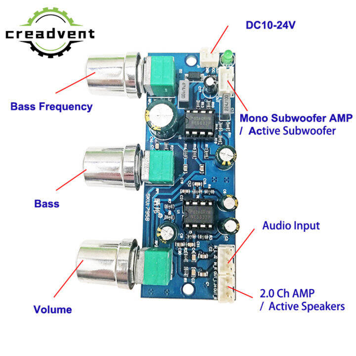 NE5532 2.1 Channel Tone Preamplifier Board Audio Equalizer Subwoofer