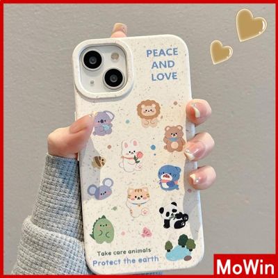 Mowin - เข้ากันได้สำหรับ เคสไอโฟน เคสไอโฟน11 เคส เป็นมิตรกับสิ่งแวดล้อมเคสโทรศัพท์ที่ย่อยสลายได้นุ่มกันกระแทกสีขาวป้องกันสัตว์น่า