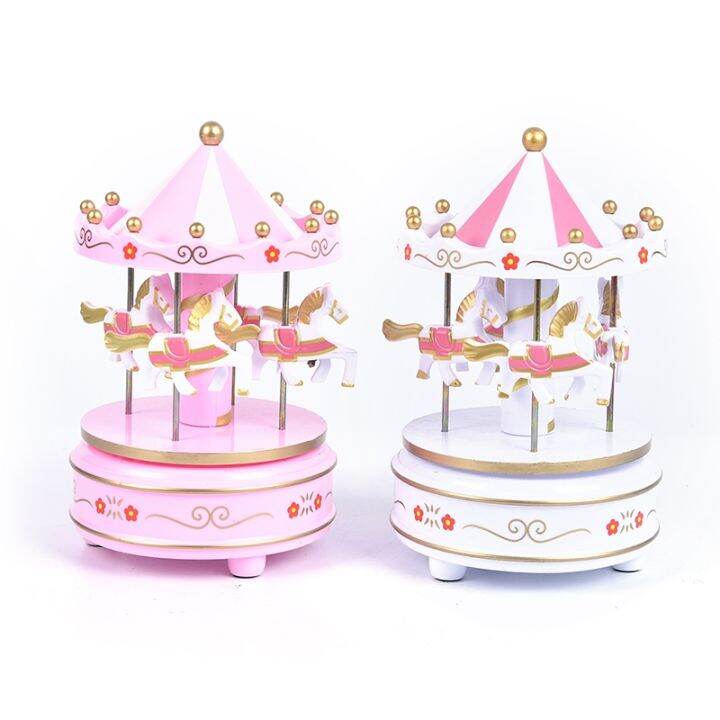Musical Carousel Horse Wooden Music Box Toy Carousel Music Box Moving