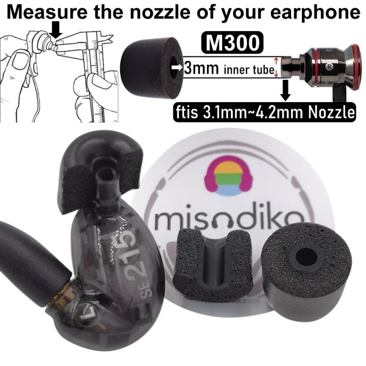 misodiko-ส่วนปลายของหูฟังโฟมจำรูป-m300เข้ากันได้กับ-shure-se215-se315-se535-se425-se846-westone-etymotic-er4xr-hf5-hf3