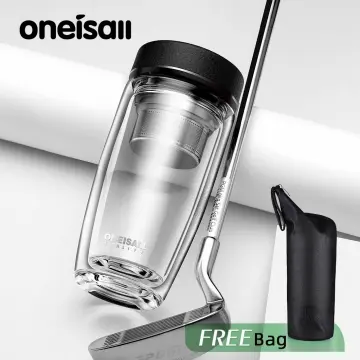 ONEISALL Tea Water Bottle Travel Drinkware Portable Double Wall Glass Tea  Infuser Tumbler Stainless Steel Filters The Tea Filter