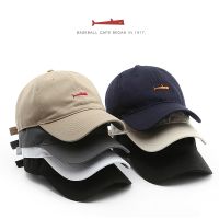 【KFAS Clothing Store】 SLECKTON หมวกเบสบอลแฟชั่นสำหรับผู้ชายและผู้หญิง Retro Dad หมวกฤดูKFAS Clothing Storeกลางแจ้ง Visors หมวก Unisex Snapback หมวกปลาเย็บปักถักร้อยหมวก