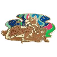 Custom Cartoon Leopard Mother And Leopard Baby Lapel Pin Colorful Starry Sky Background Hard Enamel Gold Metal Badge For Gift Fashion Brooches Pins