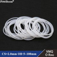 ► 10/50pcs VMQ Silicone Ring Gasket CS 2mm OD 5 100mm Food Grade Waterproof Washer Rubber Silicone Gasket Rubber O-ring White