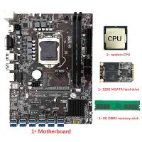 B250C 12 USB3.0 Mining Motherboard with Random CPU+120G MSATA SSD+DDR4 8G RAM LGA1151 DDR4 RAM SATA3.0+MSATA+VGA for BTC