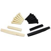 1 Sets Black and White ABS Bridge Pins &amp; Saddle &amp; Nut Replacement Parts for Acoustic Guitar