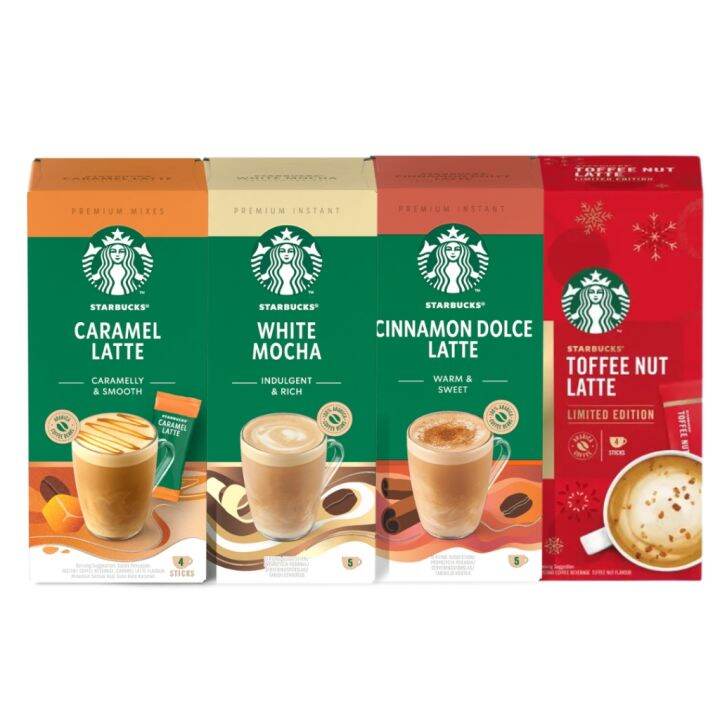 Starbucks Premium Instant Coffee 5 sachets Caramel Latte White Mocha