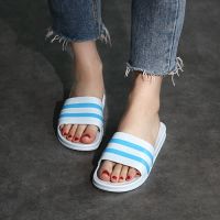 Ready Stock Women Men Shoes Room Selipar Indoor House Slippers Fashion Striped Slippers Women Summer Shoes