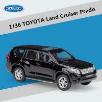 Toyota Land Cruiser โมเดลรถรถโลหะผสมปราโด้1:36นิ้วสำหรับเด็กของเล่นดึงกลับจำลองรถ