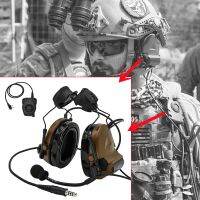 Headset Taktis COMTAC2พร้อม2Pin PTT U94สำหรับการล่าสัตว์กลางแจ้งหูฟังตัดเสียงรบกวน Comtac II พร้อมตัวแปลงราว ARC