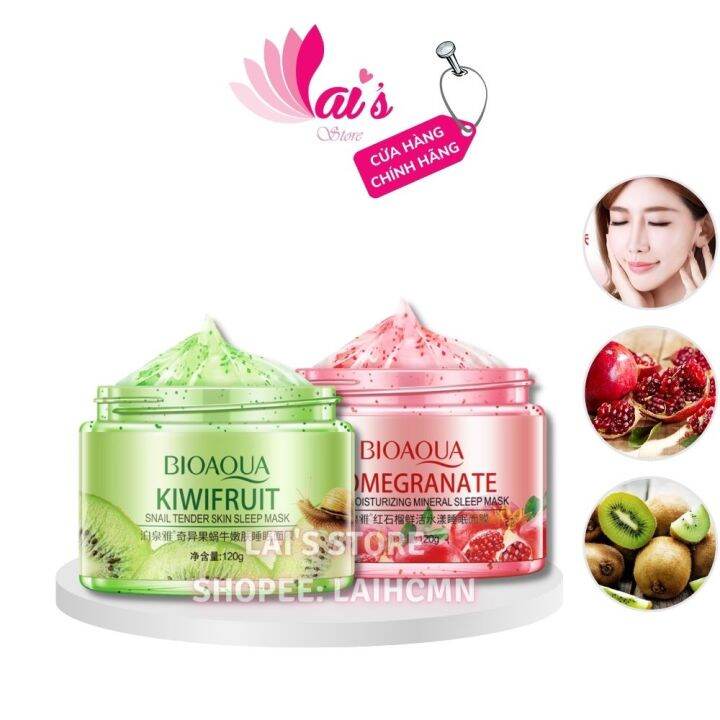 Mặt Nạ Ngủ Hoa Quả Bioaqua Kiwifruit Pomegranate 120g Mask Nội Địa