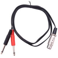 XLR Female Socket to Dual Mono 6.35mm 1/4 inch Mono Male Jack Plug Stereo Audio Cable Cord Wire for Mic Mixer Amplifier Sound Card (5ft)