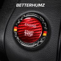 Beterhumz คาร์บอนไฟเบอร์สำหรับ Mercedes Benz W204 W205 C คลาส Start Stop Engine Mobil ตกแต่งสติกเกอร์ตกแต่งปุ่ม