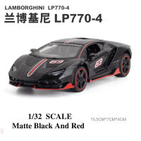 New Diecast 132 Lamborghini LP770-4 Alloy Supercar Model Metal Vehicle Childrens Birthday Gift Boy Christmas Toy Collection