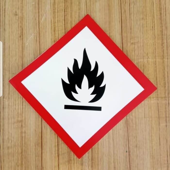 Sign Sticker Simbol B3 Ghs Mudah Menyala Mudah Terbakar Uk 20x20