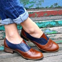 2021 New Style Women Flat Shoes Round Toe Oxford Shoes Woman PU Women Bullock Shoes Free Shipping ghn67