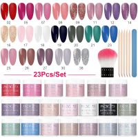 20pcs Dipping Nail Powders Set Nude Pink Series Nail Art Glitter Powder Dip Pigment Without Lamp Cure DIY Manicure Tool Kit