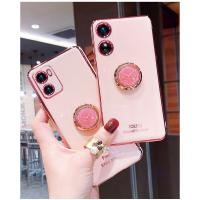 ☾▲❧ OPPO A78 A17 A17K A57 4G A77 5G A16K A16e A55 F11 Pro F9 Pro F5 Find X3 Pro เคสโทรศัพท์หรูหราด้วยไฟฟ้าพร้อมขาตั้ง