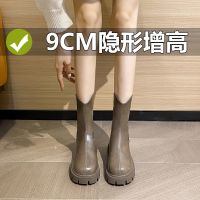 Caohuatang3Small Sepatu BOOT Pendek เพิ่มขนาดสำหรับผู้หญิงในฤดูใบไม้ร่วงและฤดูหนาว2023 V-Mouth รองเท้าบูท Martin พื้นรองเท้าหนากับหนังแท้สำหรับ Bootscaohuatang3ผู้หญิงขนาด33-39