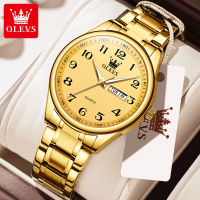 OLEVS 5567 Quartz Waterproof Watch For Men Alloy Band Casual Men Wristwatches Calendar Week Display Luminous