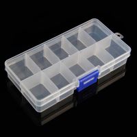 10/15 Compartment Adjustable Jewelry Clear Beads Storage Organizer Box Container Earring Box Case Transparent Plastic Storage Je
