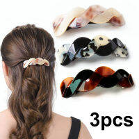 Barrettes ผม3ชิ้น,Barrettes ขนาดใหญ่สำหรับผู้หญิง,คลิปผม Barrettes สี่เหลี่ยมผืนผ้าฝรั่งเศส Snap