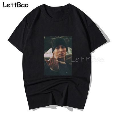 Eminem Tshirt Men Black 100 Cotton T Shirt Hiphop Funny T Shirts Punk Style Camisa Masculina Hop Rock 100% Cotton Gildan