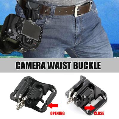 For DSLR Camera Belt Button Lock Fast Loading Holster Belt Waist Hanger Buckle Mount Button Clip W0A0