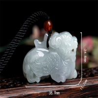Hot selling natural hand-carve jade Emerald Flying sky qilin Lucky Pixiu Necklace pendant fashion jewelry Men Women Luck Gifts