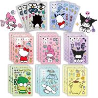 สติกเกอร์ Sanrio เกมปริศนาทำเองเด็กน่ารัก Kuromi My Melody Face ตลกประกอบของเล่นเด็กสติกเกอร์ของขวัญเด็กชายหญิง