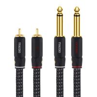 HiFi 6.5mm to RCA Audio Cable OCC Silver Plated Hi-end Dual 6.5 Jack to 2RCA Male Cable for DVD Amplifier Mixer Speaker