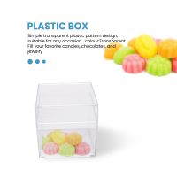 24 Pcs Square Transparent Plastic Packing Box Candy Box Jewelry Box Party Gift Birthday Gift Box