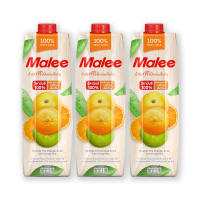 Malee 100% Ornge Trio 1000 ml x 3. มาลี น้ำส้มทรีโอ ผสมเนื้อส้ม100% 1000 มล. X 3 กล่อง