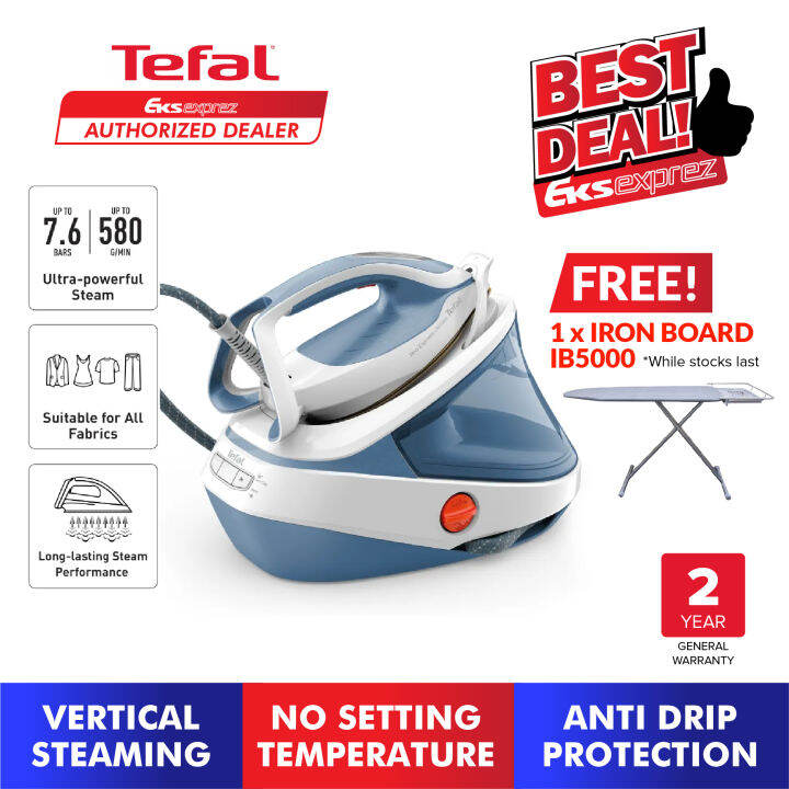 Tefal Steam Iron Station Pro Express Ultimate II + Ironing Board (GV9710 + IB5000) Lazada