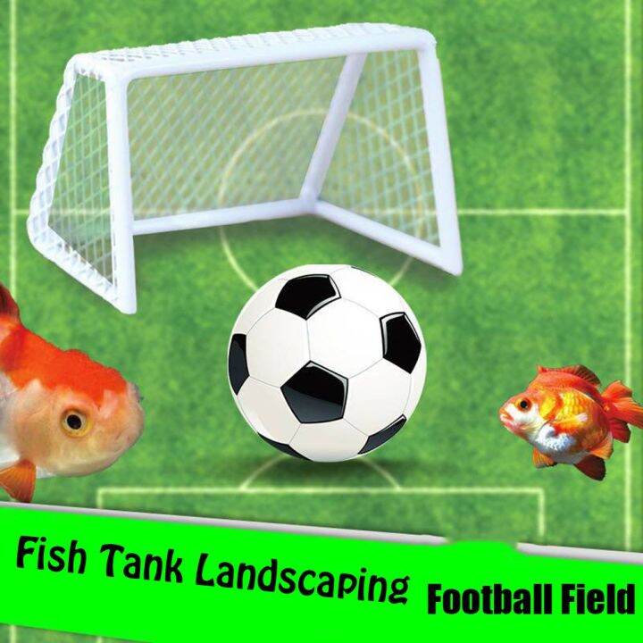 PRETESION Mini Frame Toy Aquarium Football Goal Table Football Fish